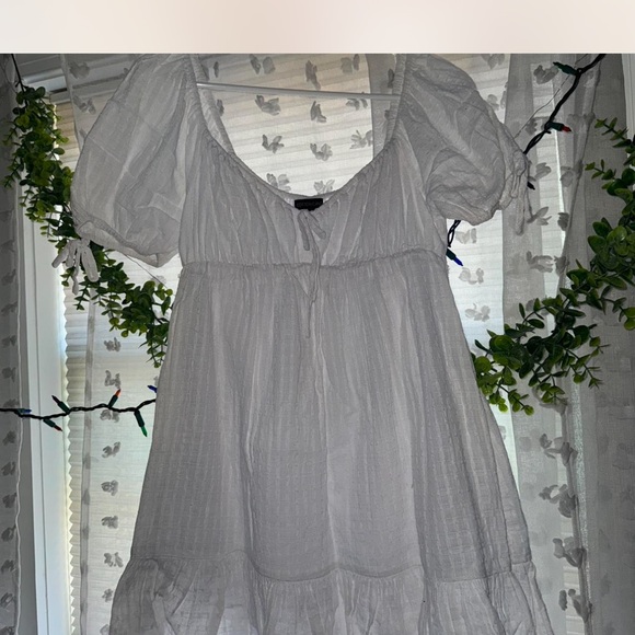 White Ruffled Mini Dress - Picture 2 of 3